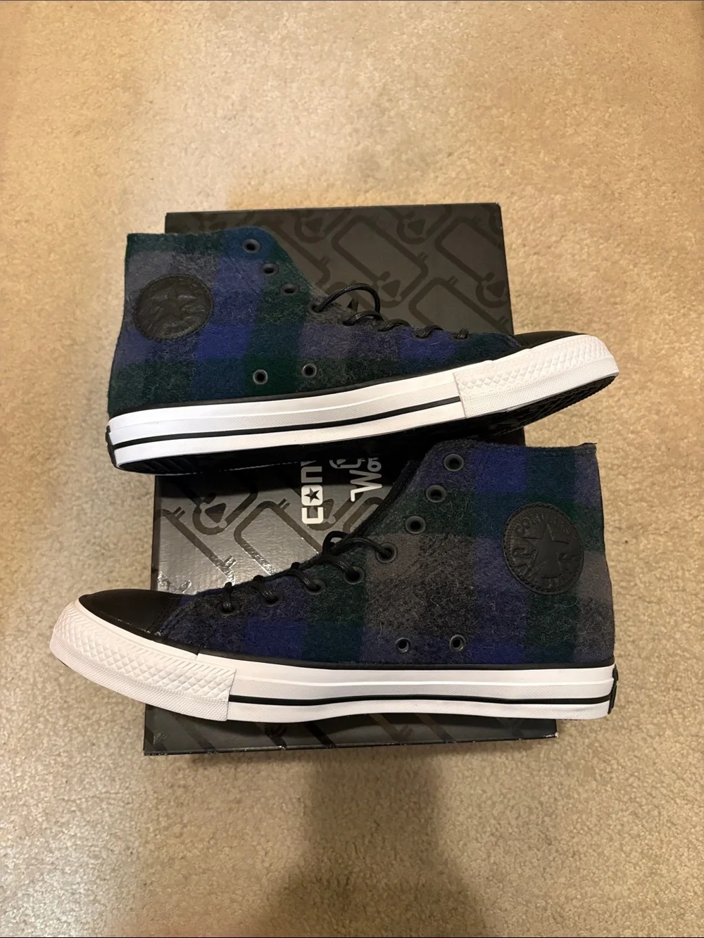 Converse x Woolrich CTAS HI Sneakers, Almost Black/Thunder/White, Men’s 8 - Picture 6 of 6